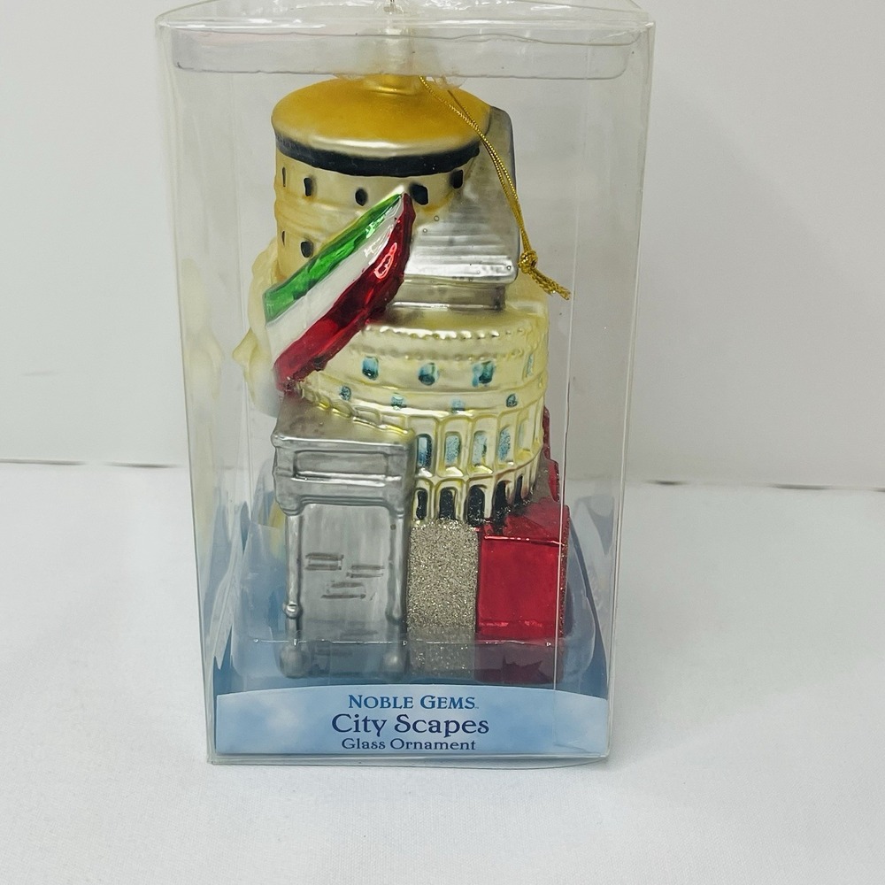 Kurt Adler Rome Cityscape Hanging Glass Christmas Tree Ornament, 5" - Picture 4 of 7